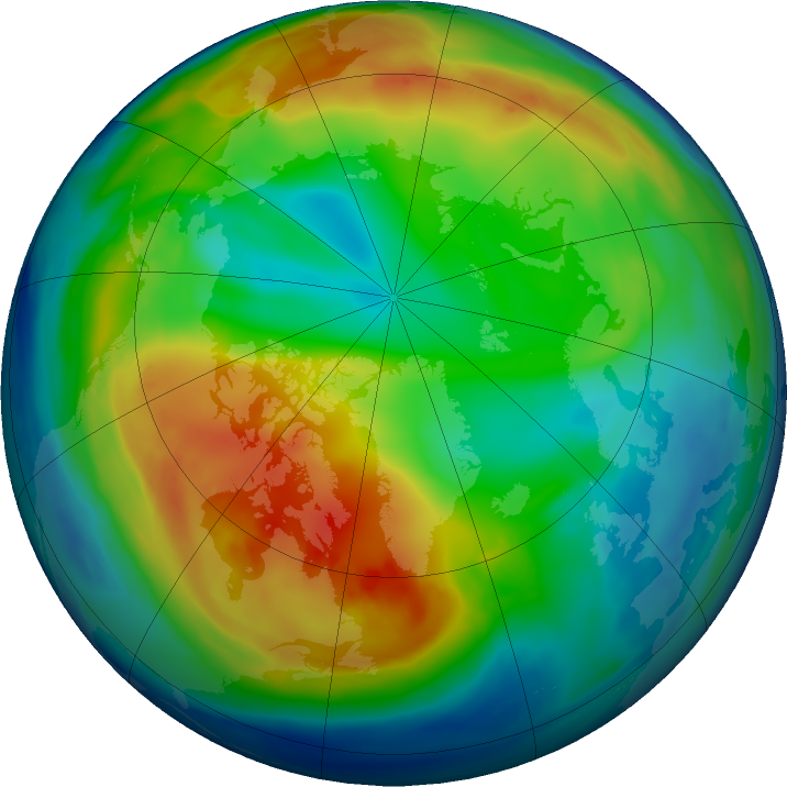 Arctic ozone map for 10 December 2016
